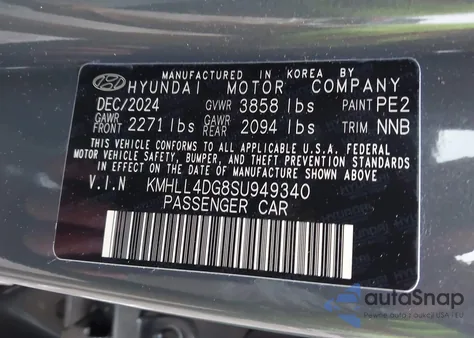 2025 Hyundai Elantra Se from USA, damaged, VIN KMHLL4DG8SU949340